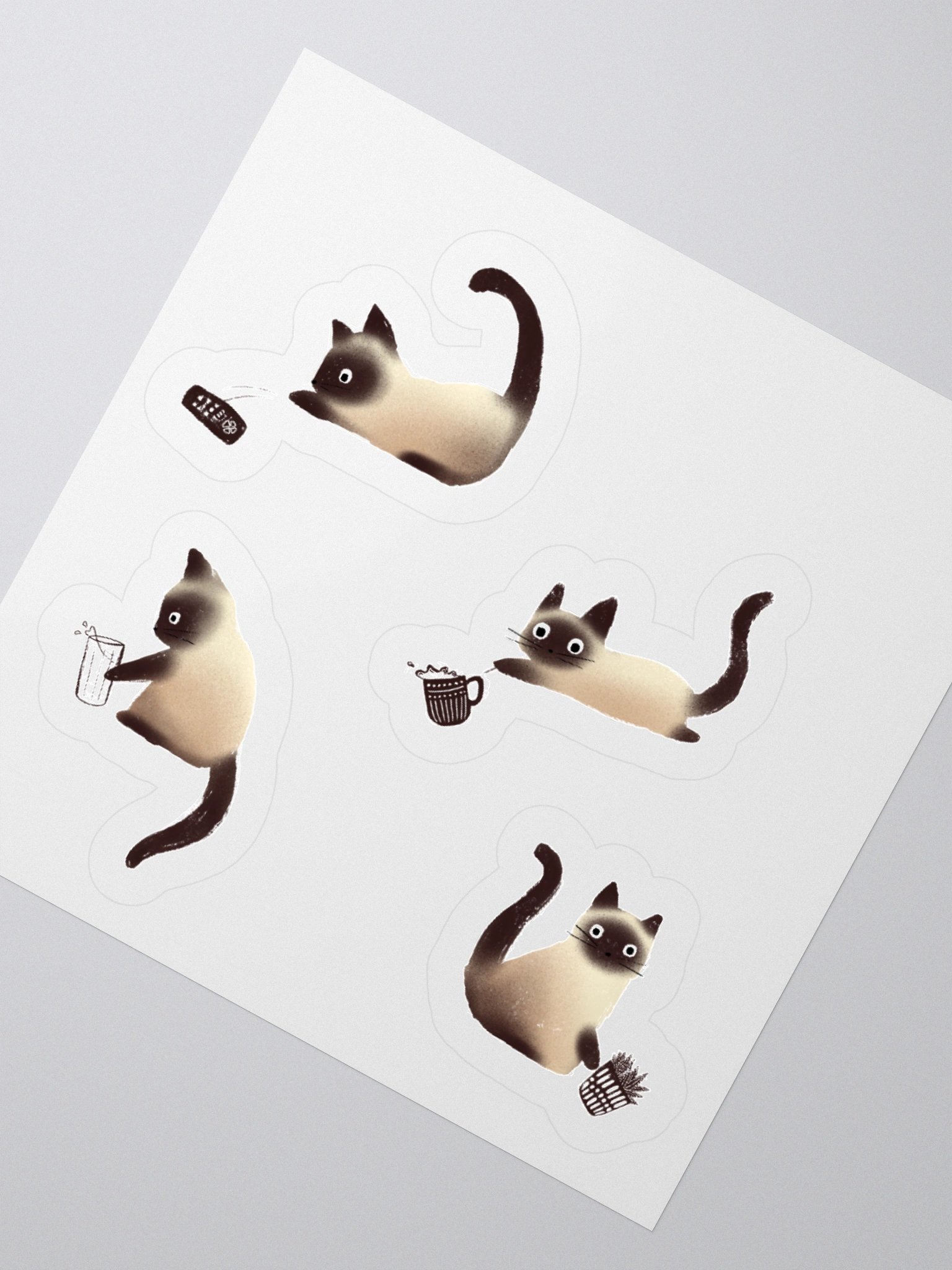 Bad Siamese Cats Knocking Stuff Over Stickers product image (5)