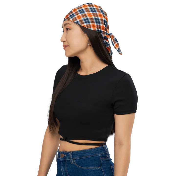 Orange and Blue Sporty Plaid Bandana product image (1)