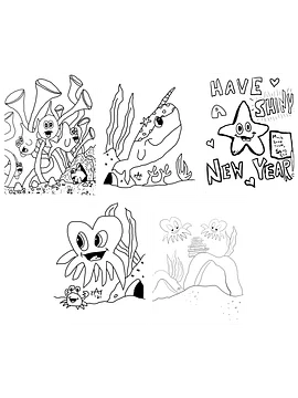 2020-2025 coloring book page bundle