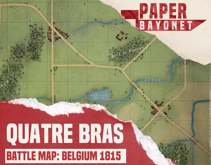 Quatre Bras battle map. product image (1)