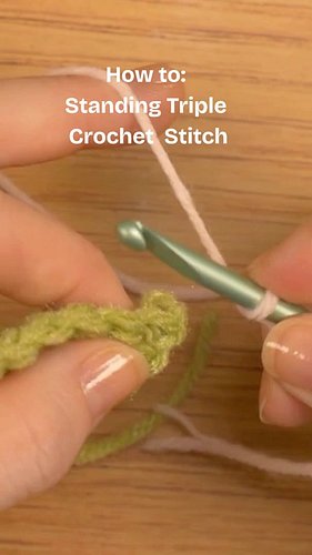 Maybe you've tried standing single crochet stitches, but how about triple crochet?

Full video tutorial on my YouTube channel...