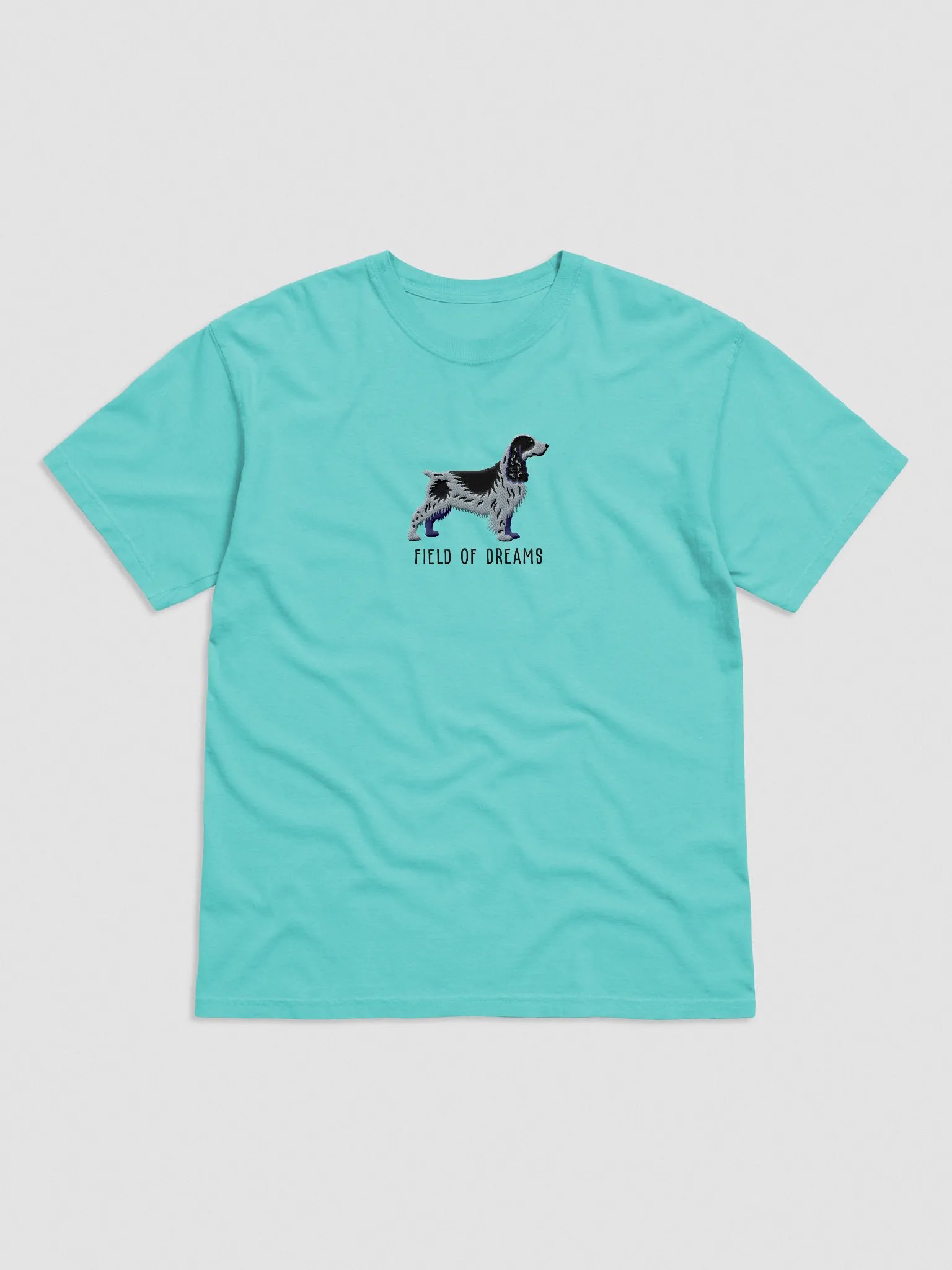 Field of Dreams T-Shirt(Embroidered) of a Field Spaniel(Blue Roan) product image (4)