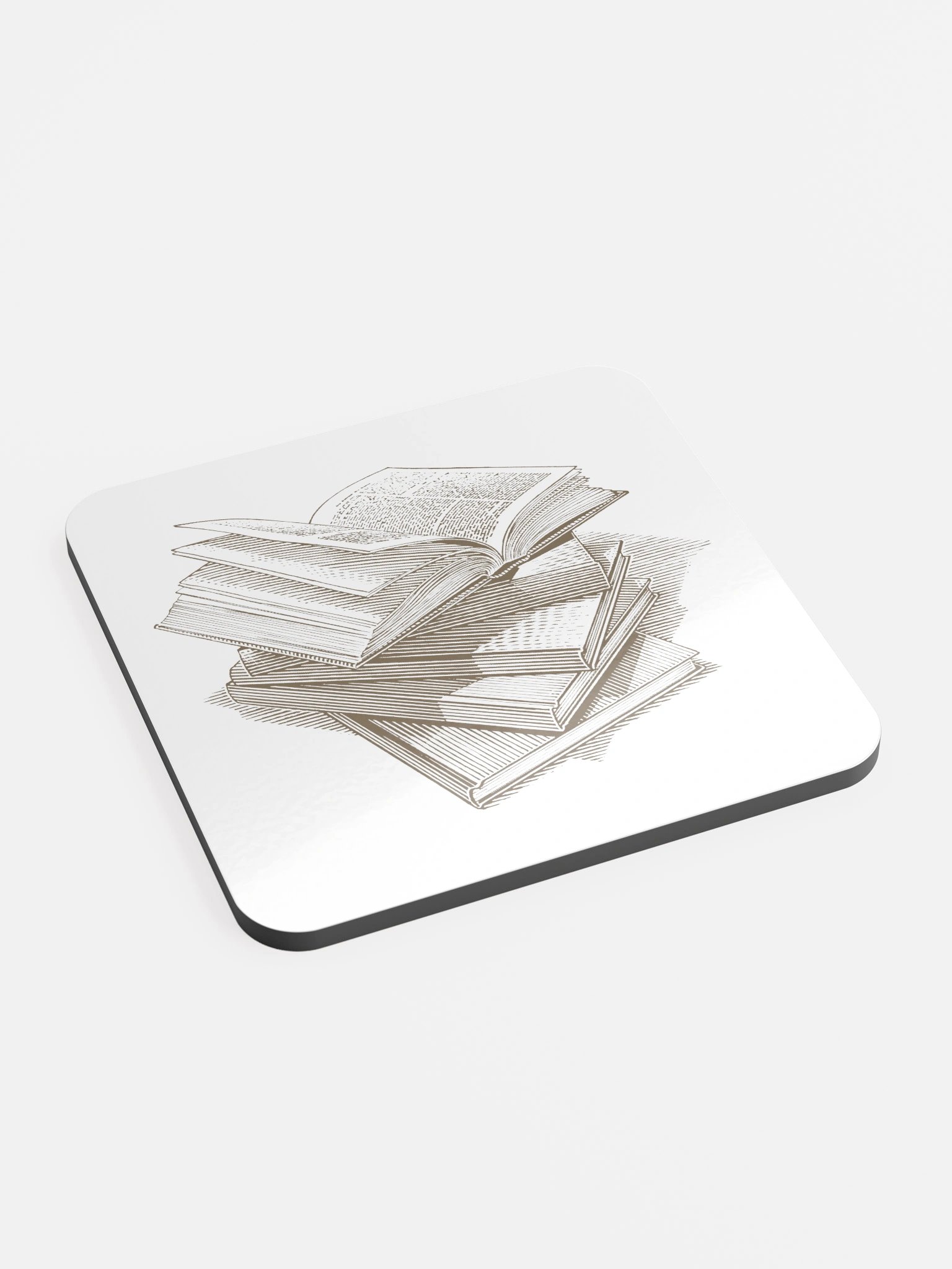 Stacked Books Glossed Cork Coaster product image (2)