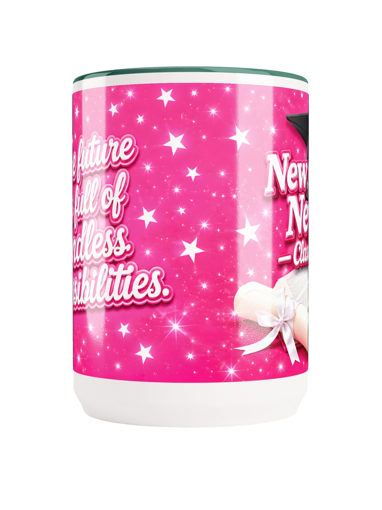 "New Chapter New Me" Graduation Mug — Pink Wrap product image (5)