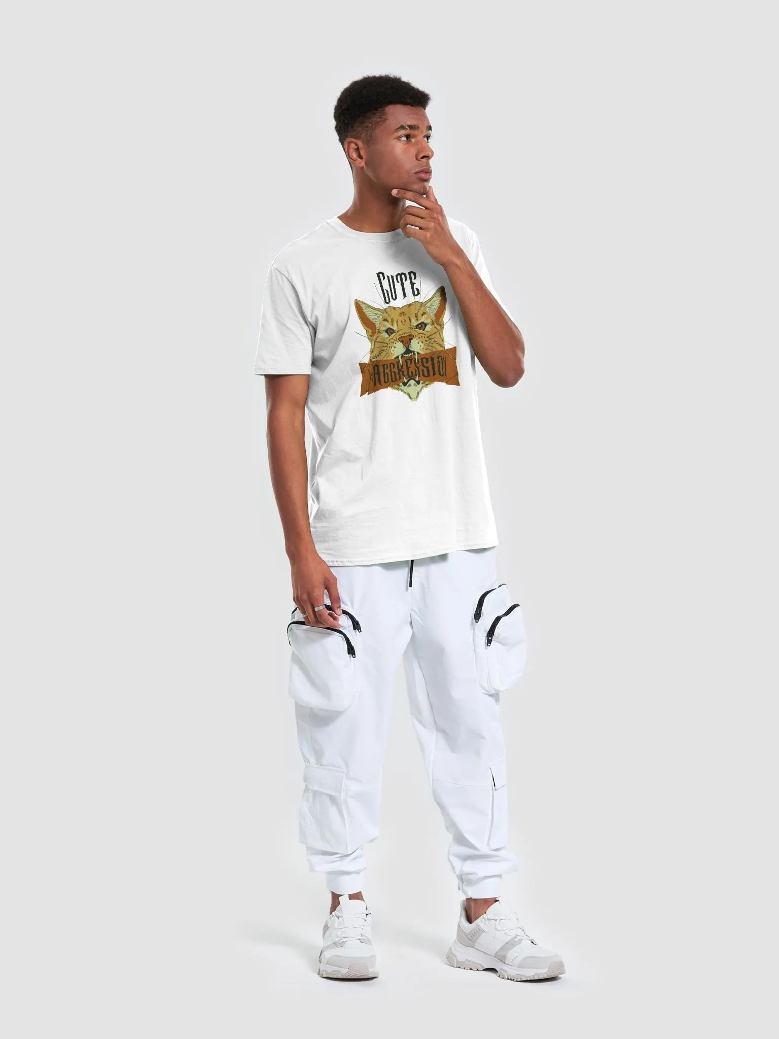Cute Aggression "Cat3" Tee (Light Colourway) product image (5)