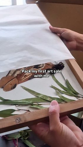 Packing up my very first nature art sale! 🦒🌿✨

​Sending 'Treetop Giraffe' off to its new home today. Crafted from natural and...