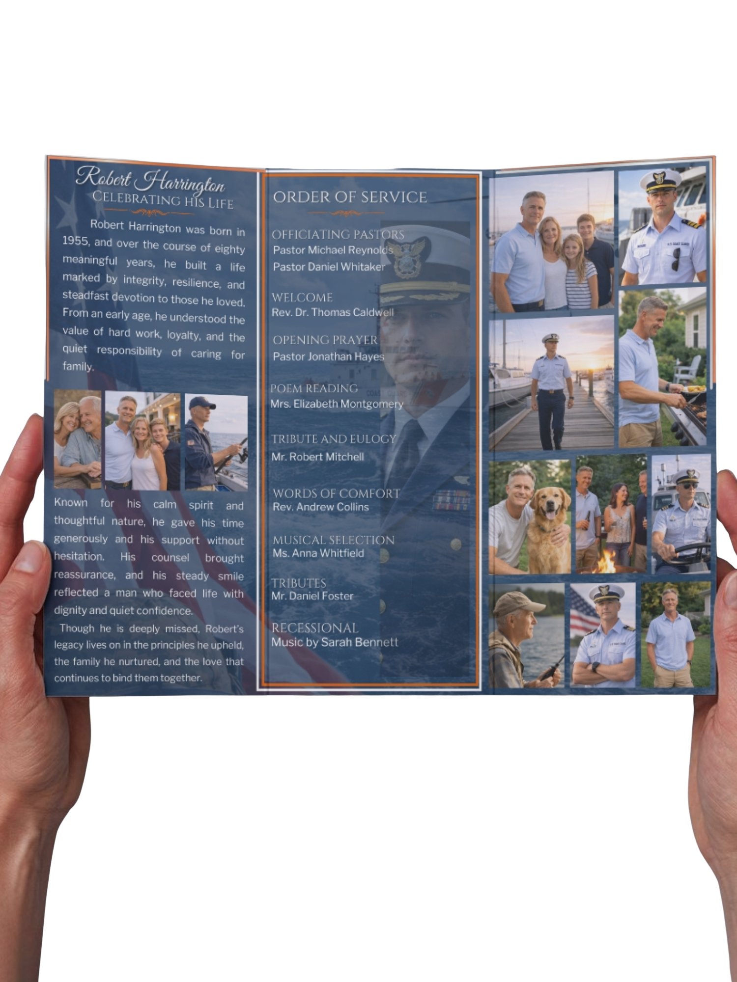 Coast Guard Lifesaving Hero Funeral Program Template for Canva product image (5)