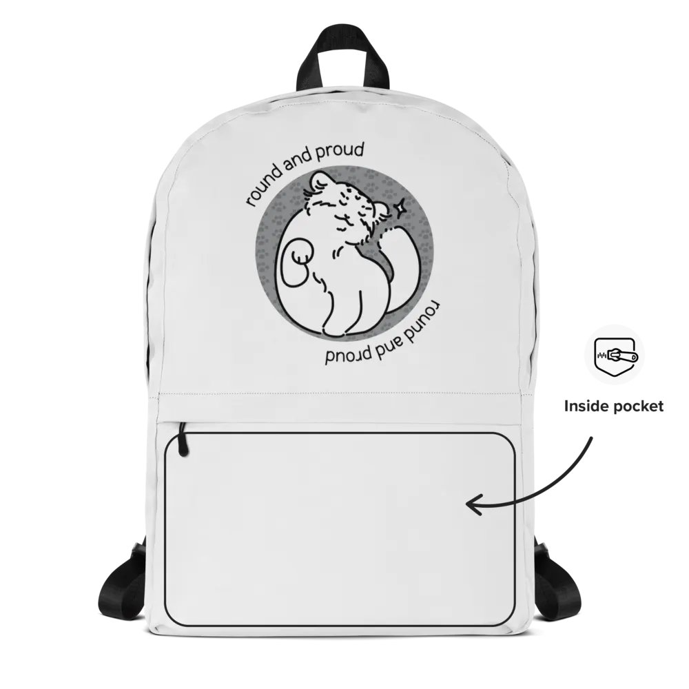 Round and Proud Manul Unlabeled Version - Backpack product image (2)