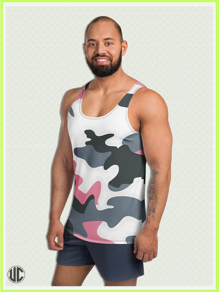 Bubblegum Pink Urban Camo – Men’s Tank Top product image (1)