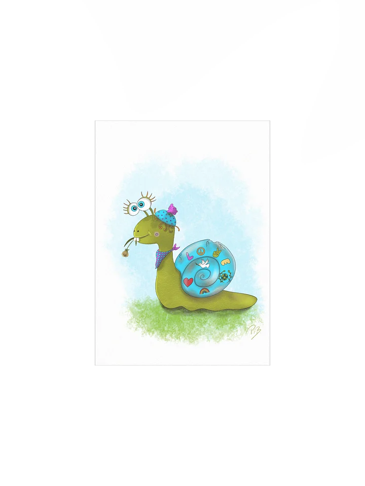 Whimsical Snail Adventure Poster - Snailbert the Peace Snail product image (1)