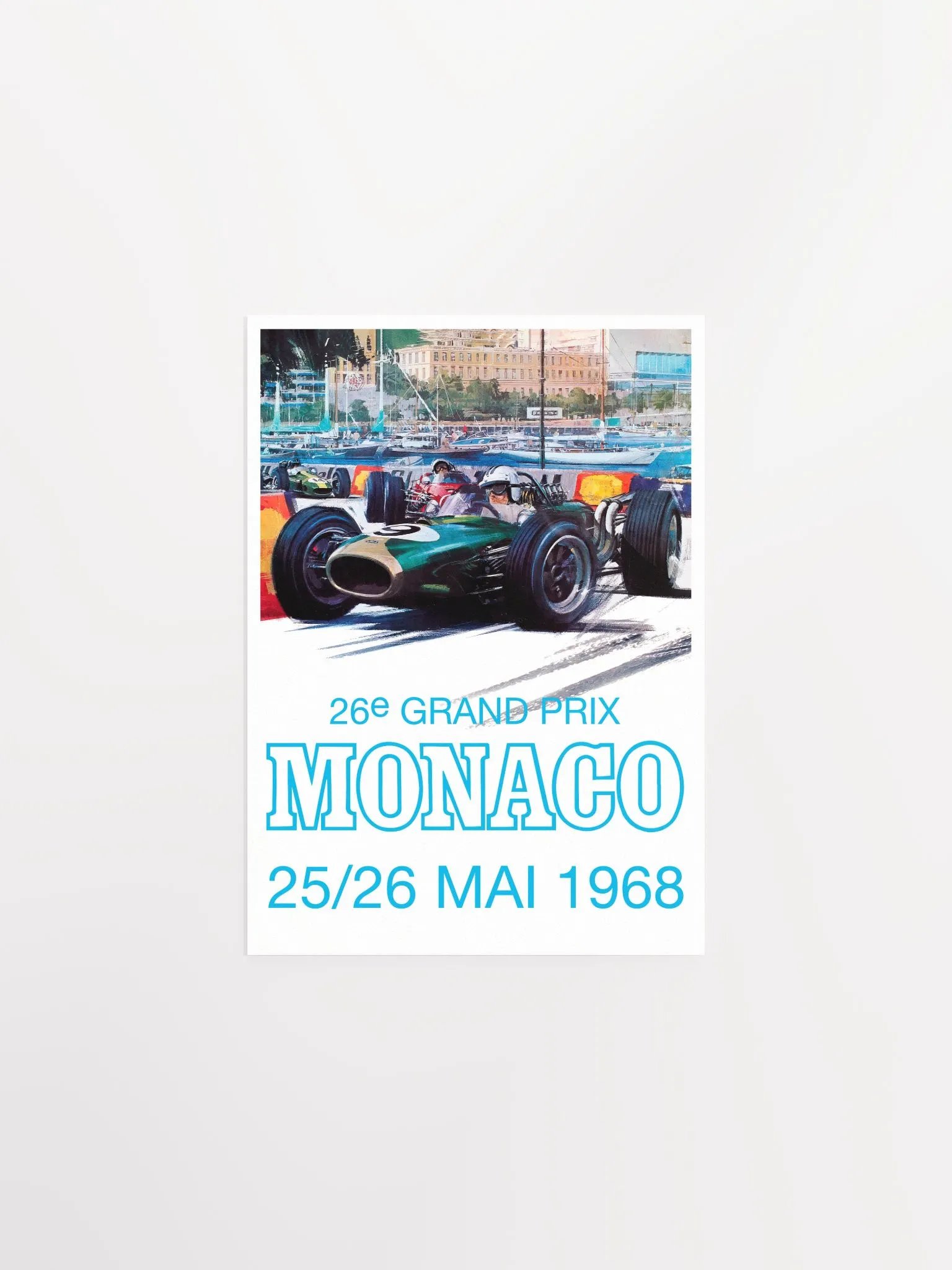 Monaco Vintage F1 Grand Prix, 1968 poster (Very rare poster) — Vintage Formula 1 poster, Monaco Grand Prix poster, retro travel poster product image (6)