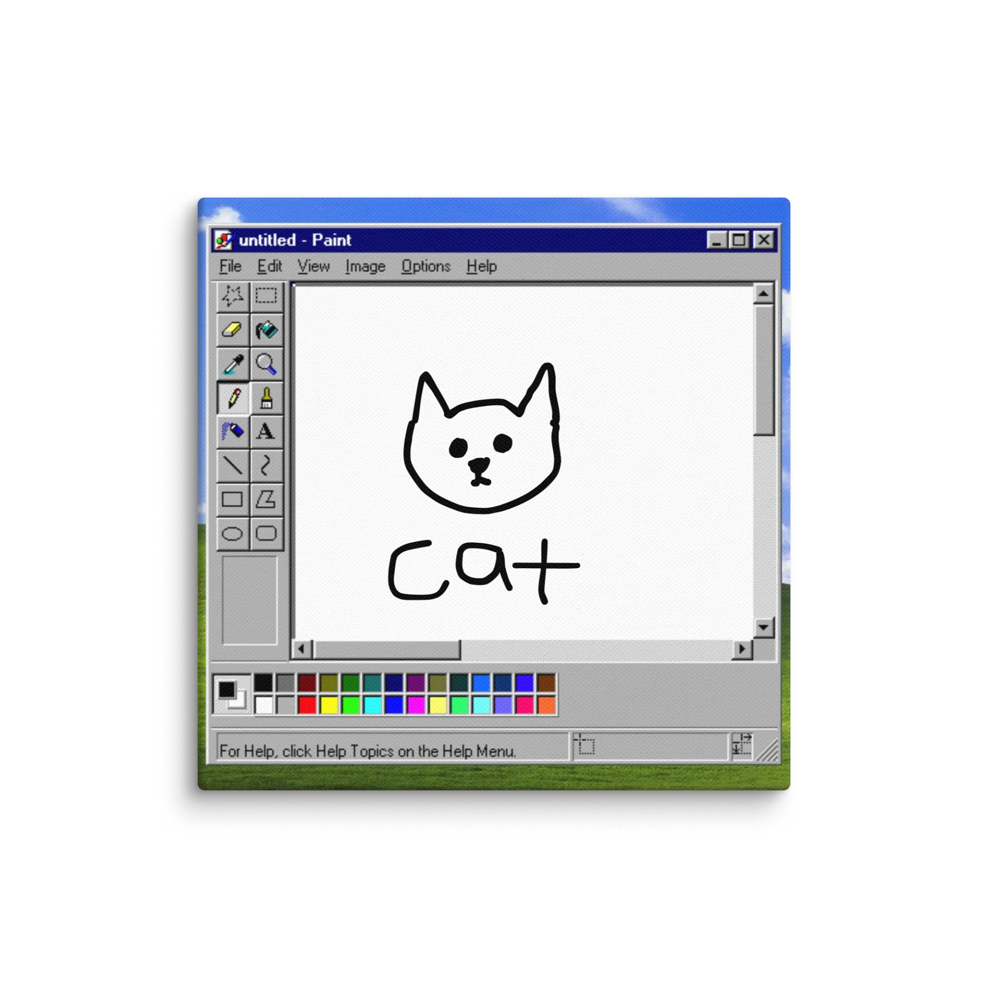 Microsoft Paint Cat Canvas product image (1)