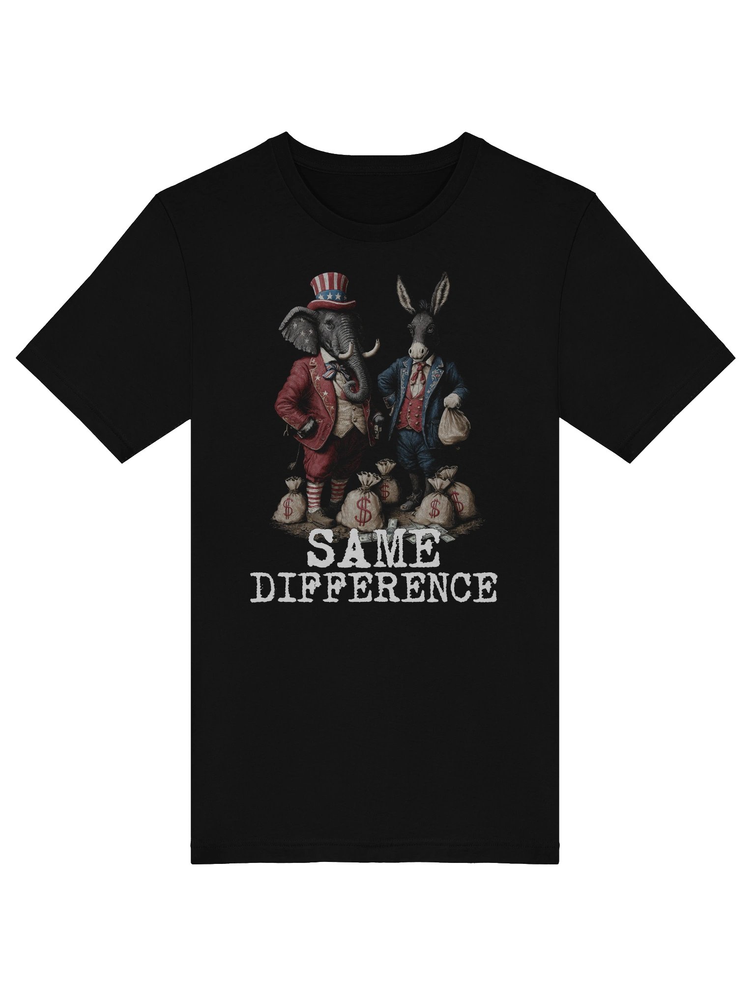 Political Statement - Same Difference - Republican, Democrat, USA, Politician, Greed, Tax, Money T-Shirt product image (5)