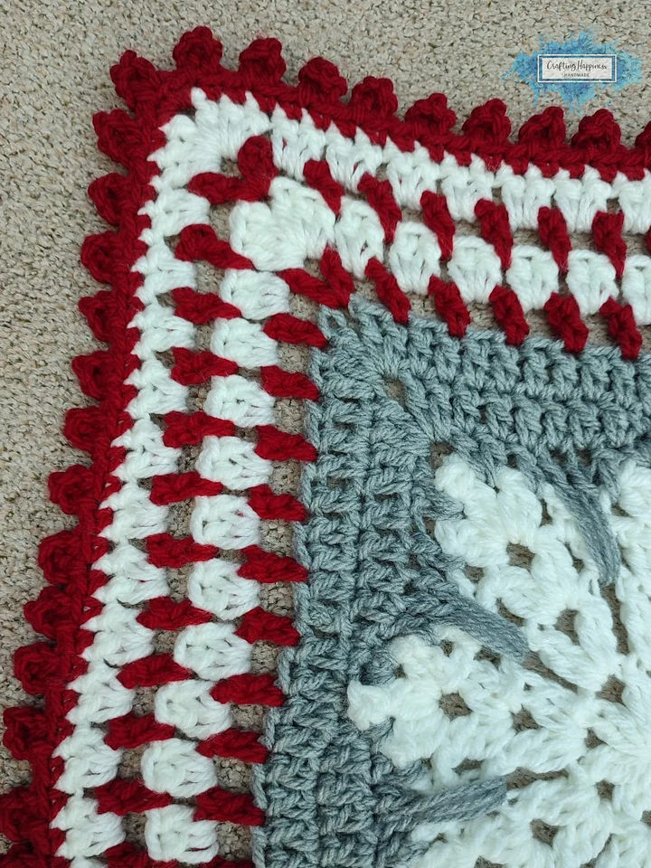 Winter Snowflake Crochet Afghan Pattern | Granny Square Blanket (PDF) product image (2)