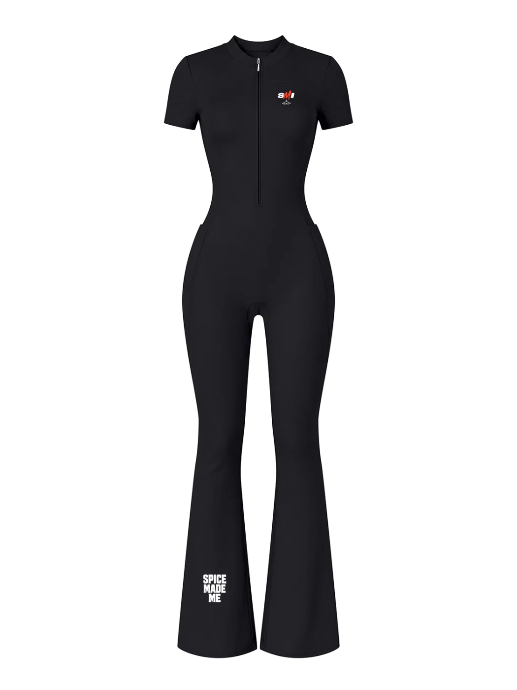 Women’s Tight Flared Leg Quarter-Zip Jumpsuit product image (1)