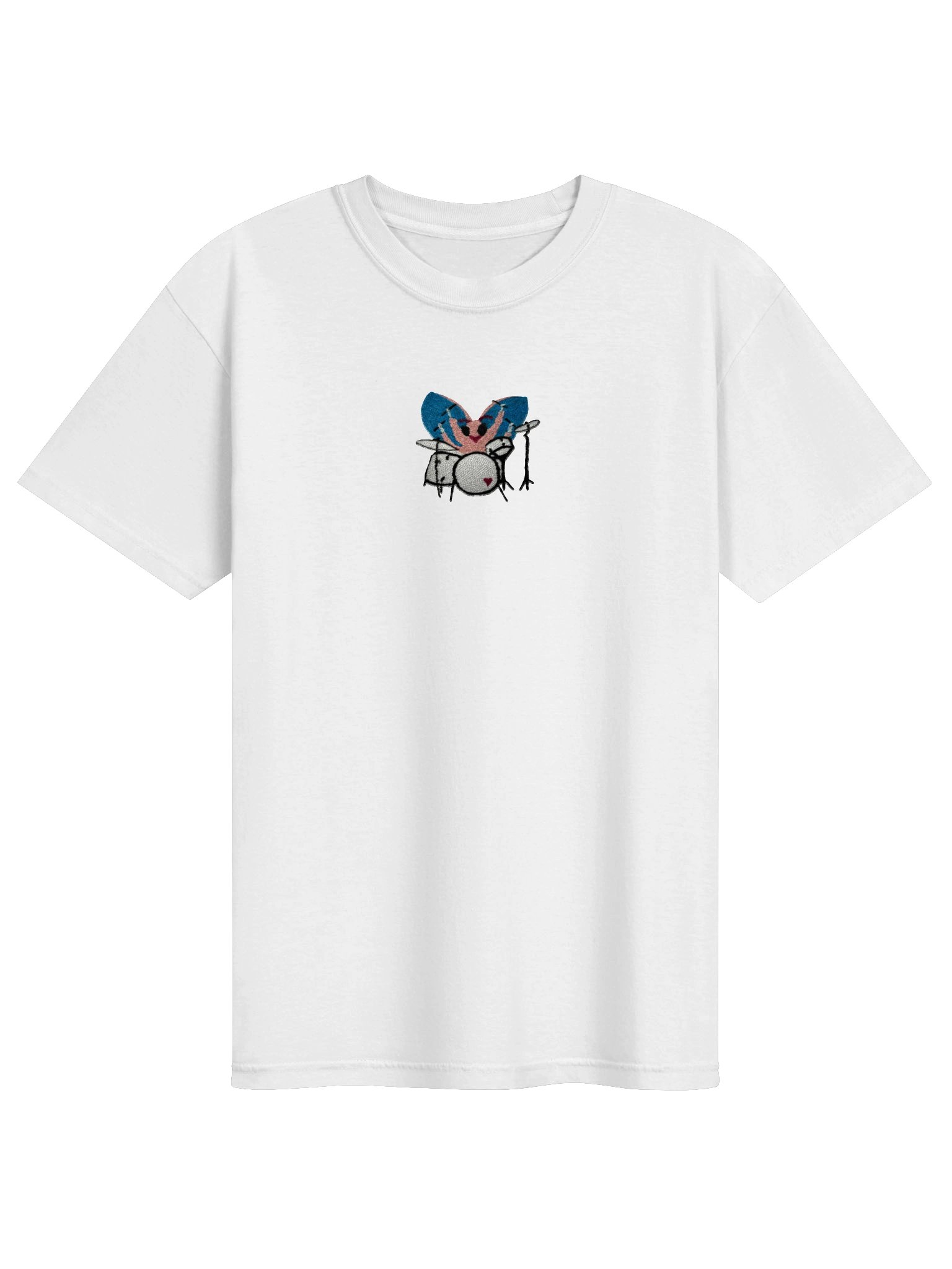 Bug Band Adult Unisex Embroidered Tee Centered PinkBug product image (1)