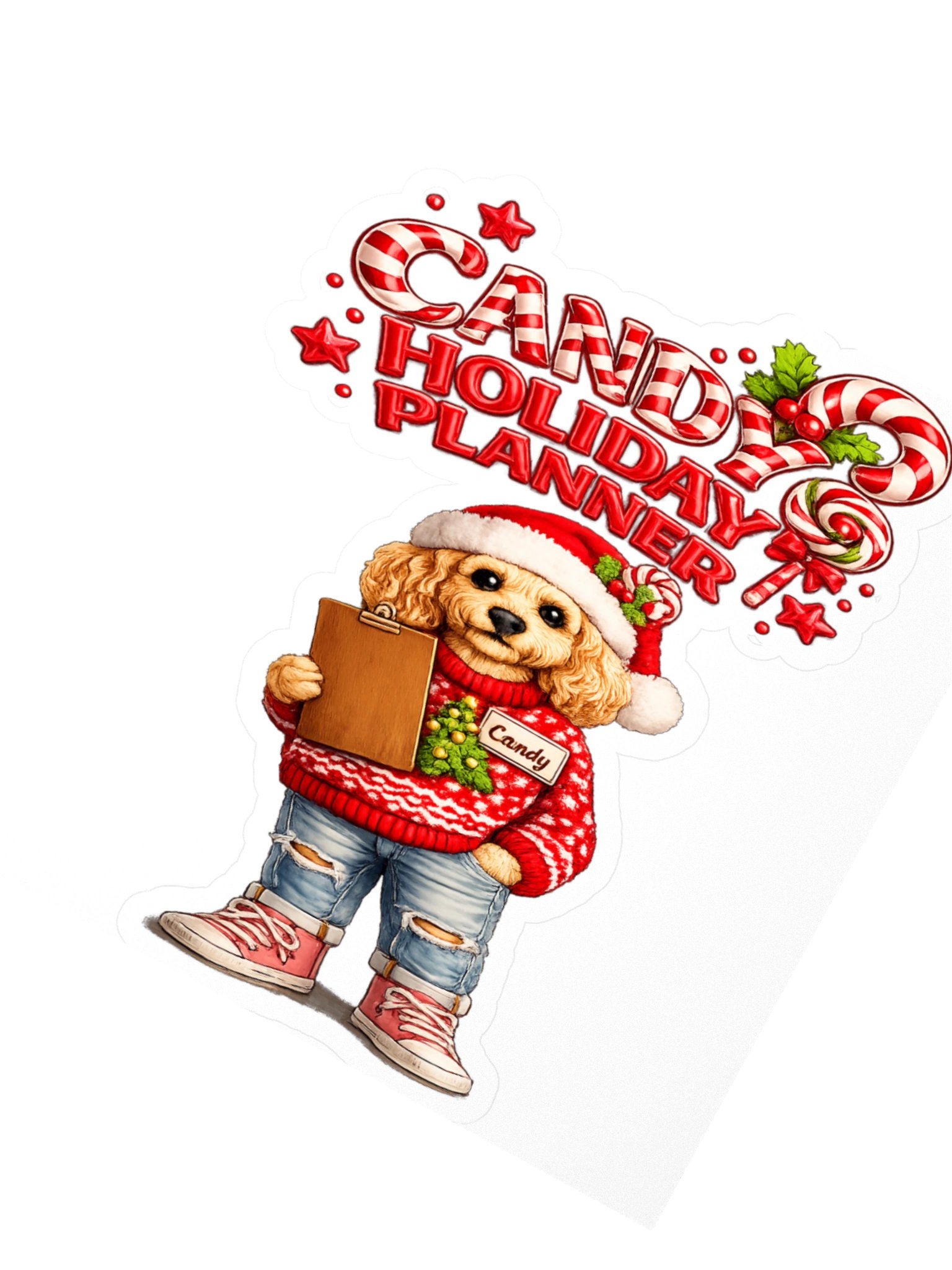 Candy Holiday Planner Dog Kiss Cut Sticker product image (2)