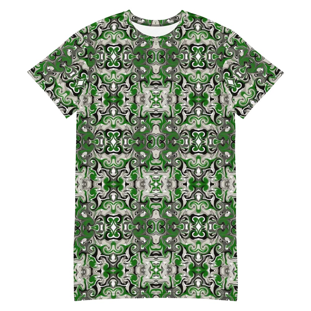 Green Baroque T-Shirt Dress product image (3)