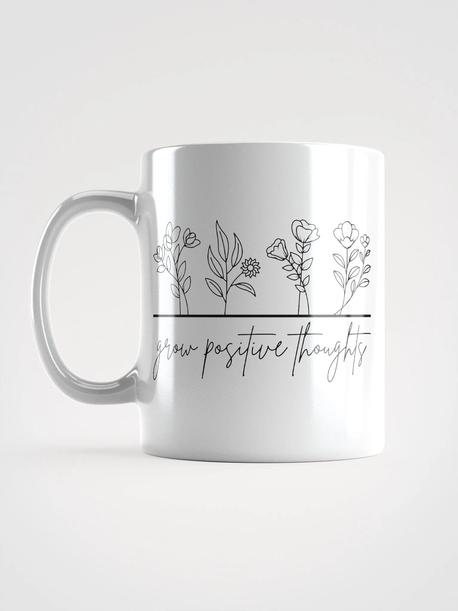 Grow Positive Thoughts White Glossy Mug product image (6)