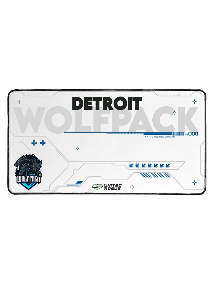 Detroit Wolfpack White Desk Mat product image (1)