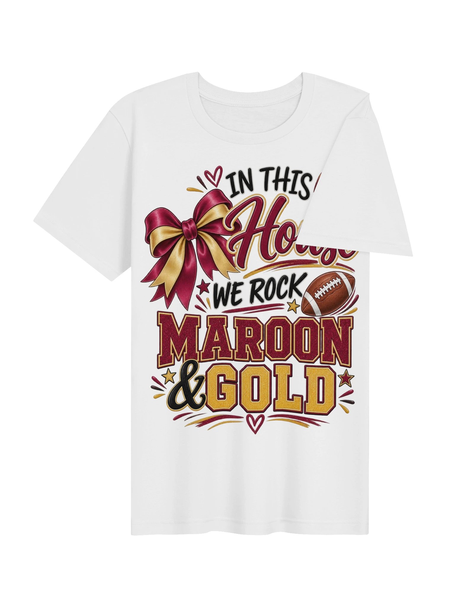 In This House We Rock Maroon & Gold Tee product image (13)