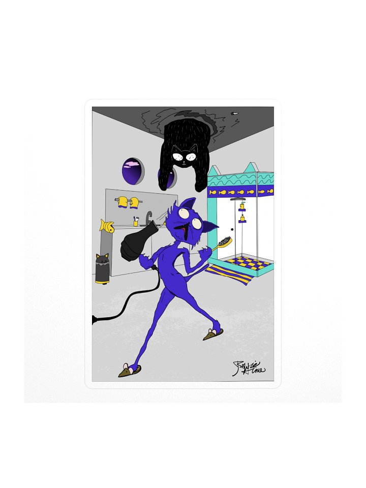Sticker: Ceiling thoughts of a cat product image (1)