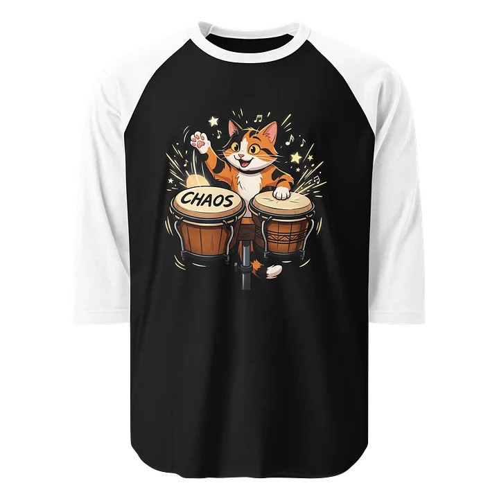 Chaos Bongo Cat Baseball Tee - Dark Torso Colors product image (1)