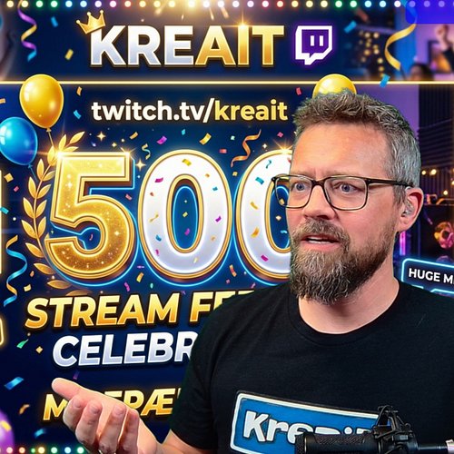 OMG 500 - det er VILDT nok!!! Tak fordi I hænger på - luv ya! ❤️
Streamer tirsdag og torsdag på https://www.twitch.tv/kreait ...