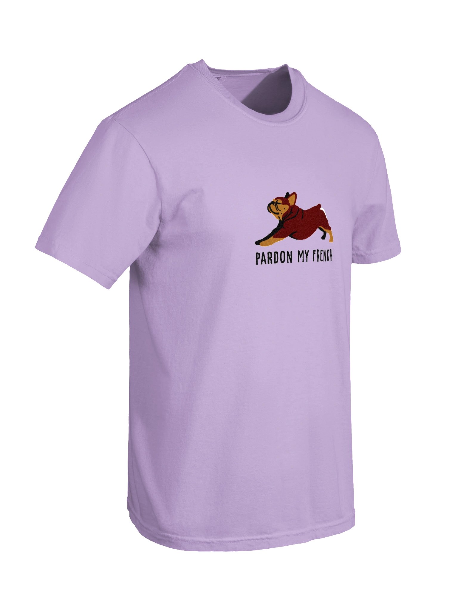 Pardon My French T-Shirt(Embroidered) of a French Bulldog(Red & Tan) product image (11)