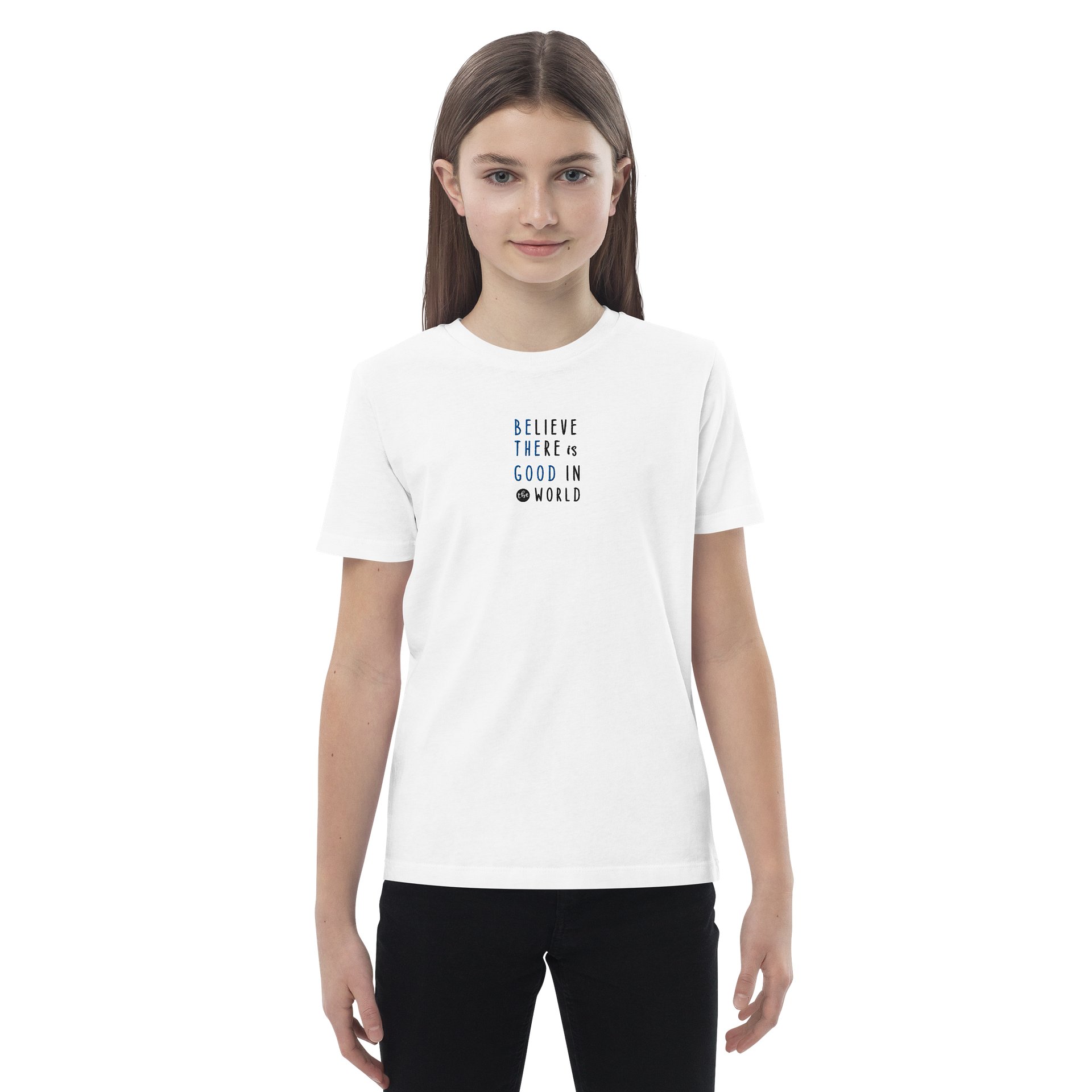 Believe There Is Good in the World Organic Youth T-Shirt | Inspirational Kids Graphic Tee product image (7)