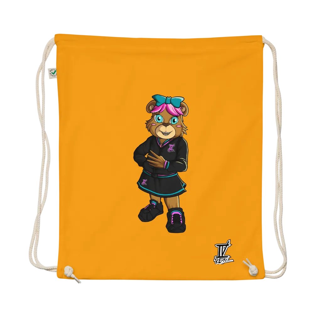 Standing Girl Bear EarthPositive Organic Cotton Drawstring Bag product image (1)