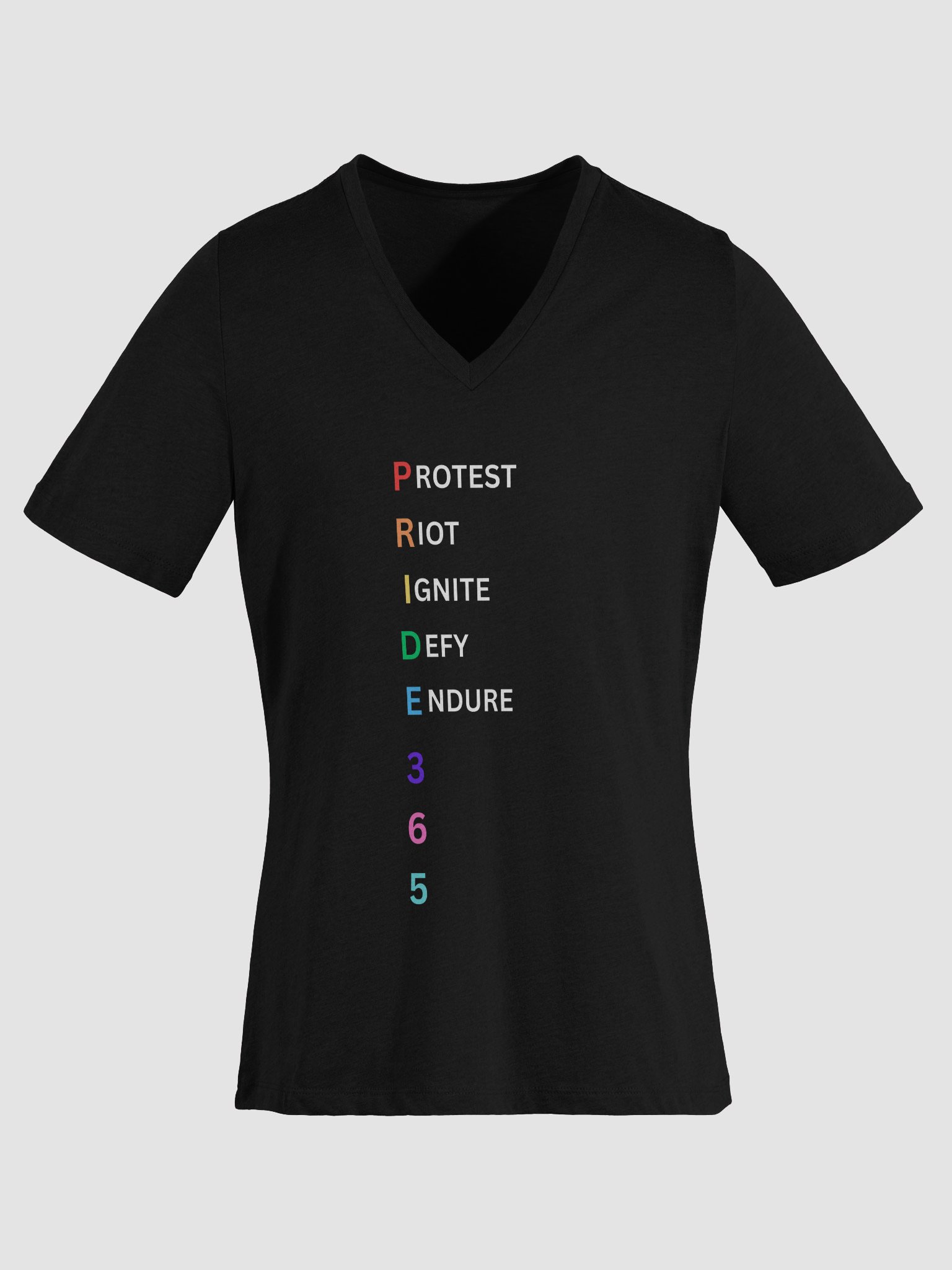 Pride 365 (protest, riot, ignite, endure) Relaxed V-Neck Tee product image (10)