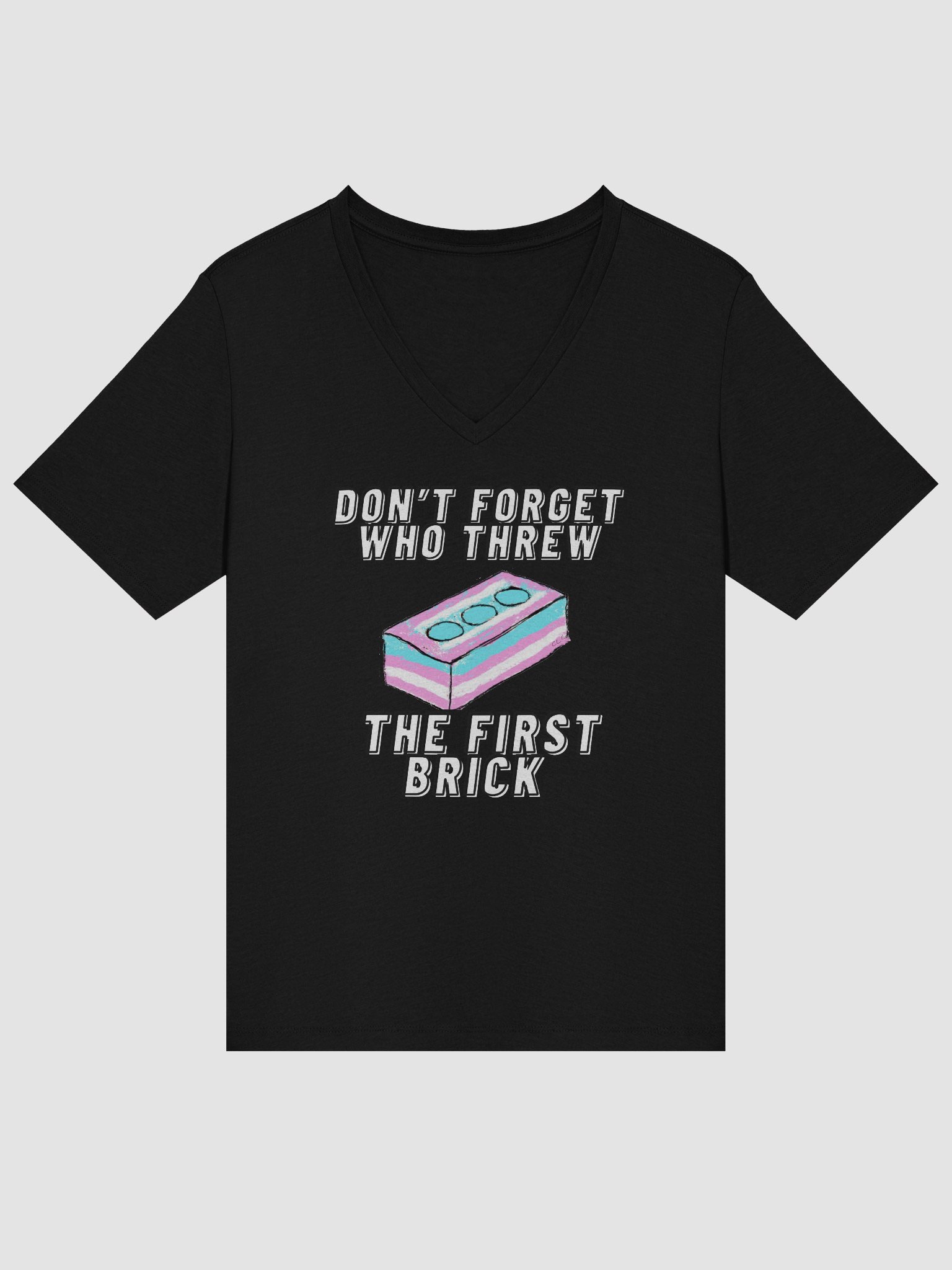 Don't Forget Who Threw The First Brick Relaxed V-Neck Tee product image (11)