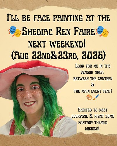 I'm going to be doing some face painting at the @shediacrenaissancefaire next weekend! 

Come by the stall to get the perfect...