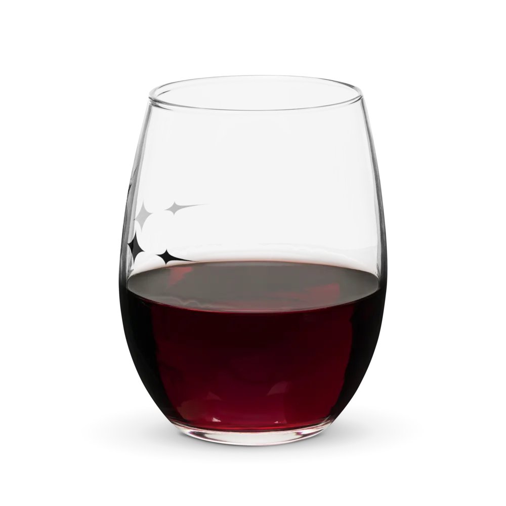 Crowned Apple (Black) ✦ Stemless Wine Glass product image (7)