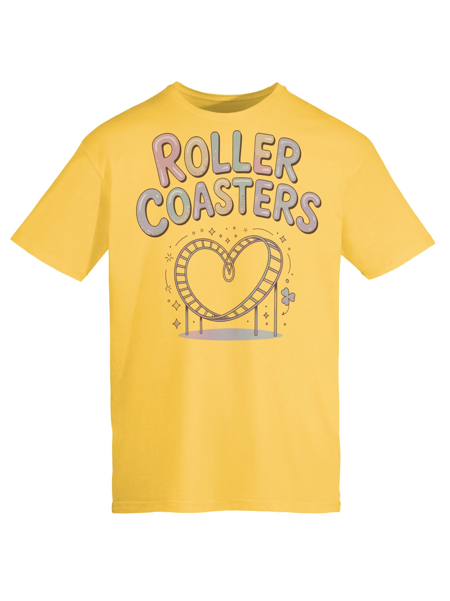 Roller Coasters Heart Track T‑Shirt – Cute Pastel Theme Park Design product image (6)