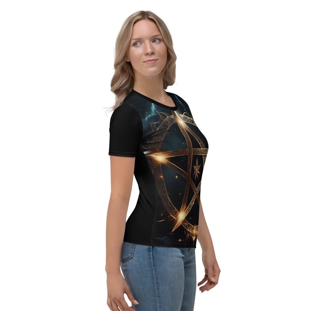 Black and Gold Star Symbology TShirt - front print product image (8)