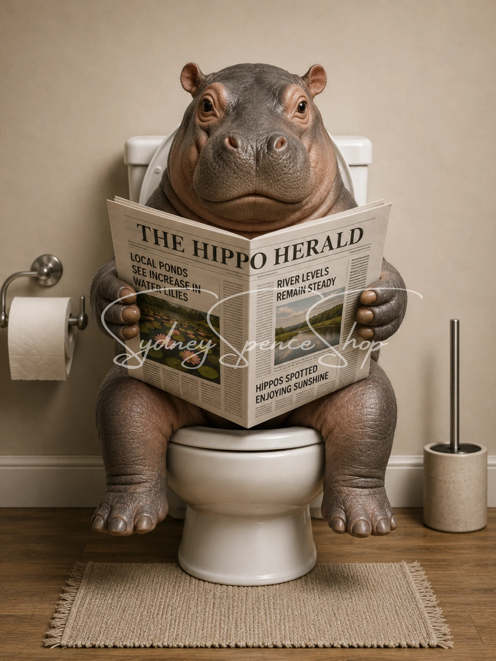 Animals in the Bathroom Poster Graphics Bundle product image (11)