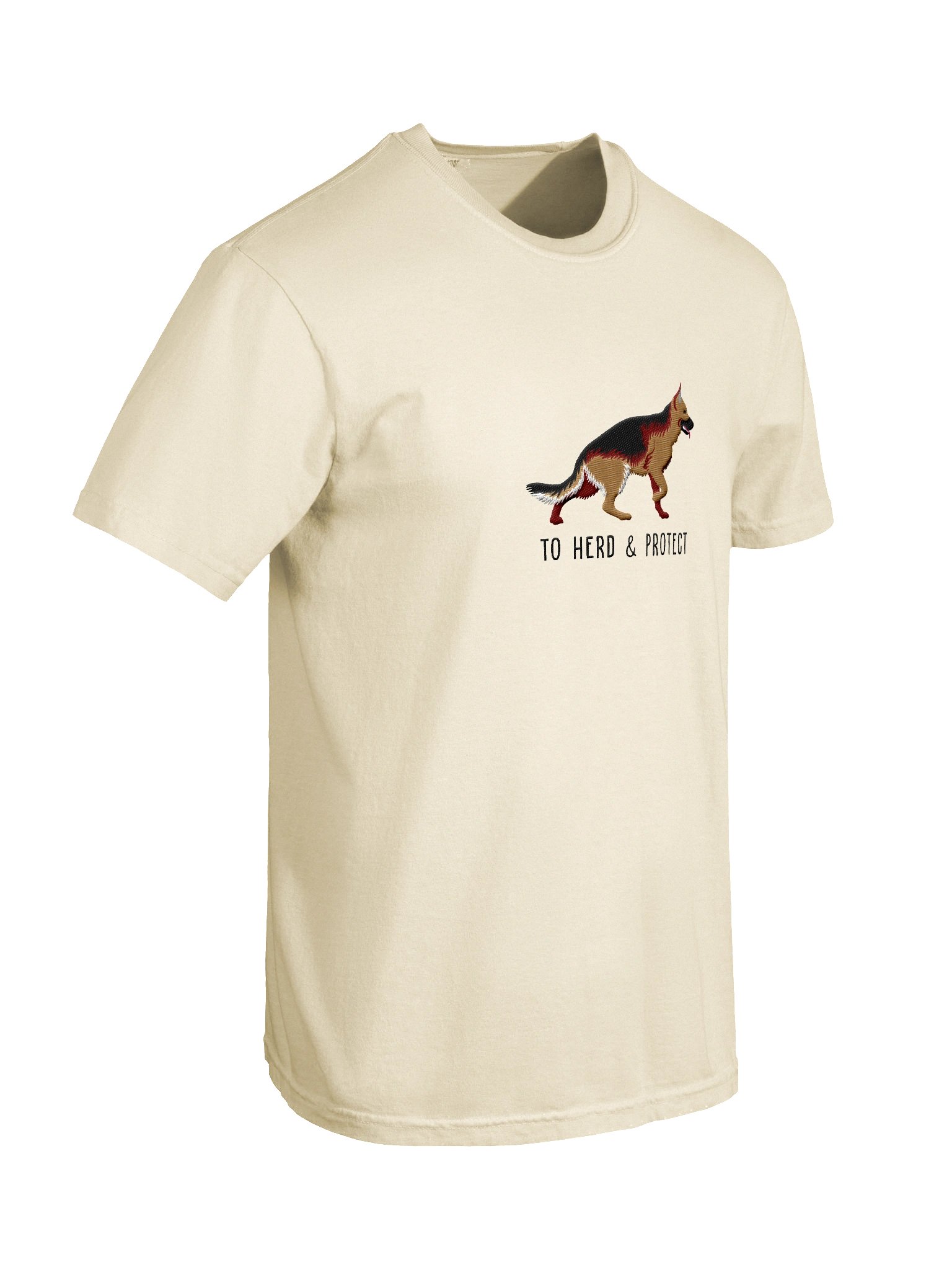 To Herd and Protect T-Shirt(Embroidered) of a German Shepherd(Tan) product image (11)
