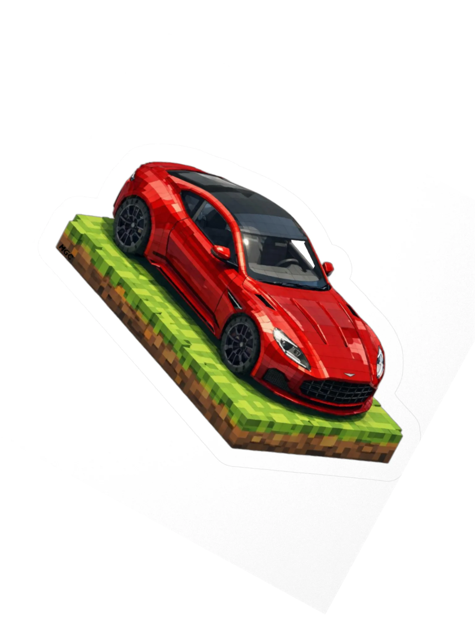 Orange Aston Martin DB12 Sticker (Pixel, Retro, Minecraft) product image (5)