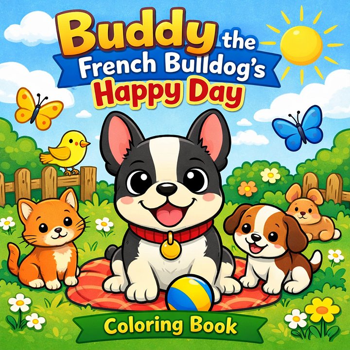 Buddy the French Bulldog’s Happy Day Coloring Book product image (1)