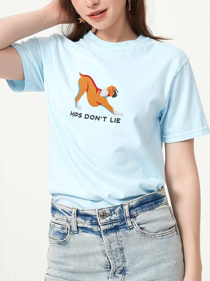 Hips Don't Lie T-Shirt(Embroidered) of a Boxer(Tan) product image (2)