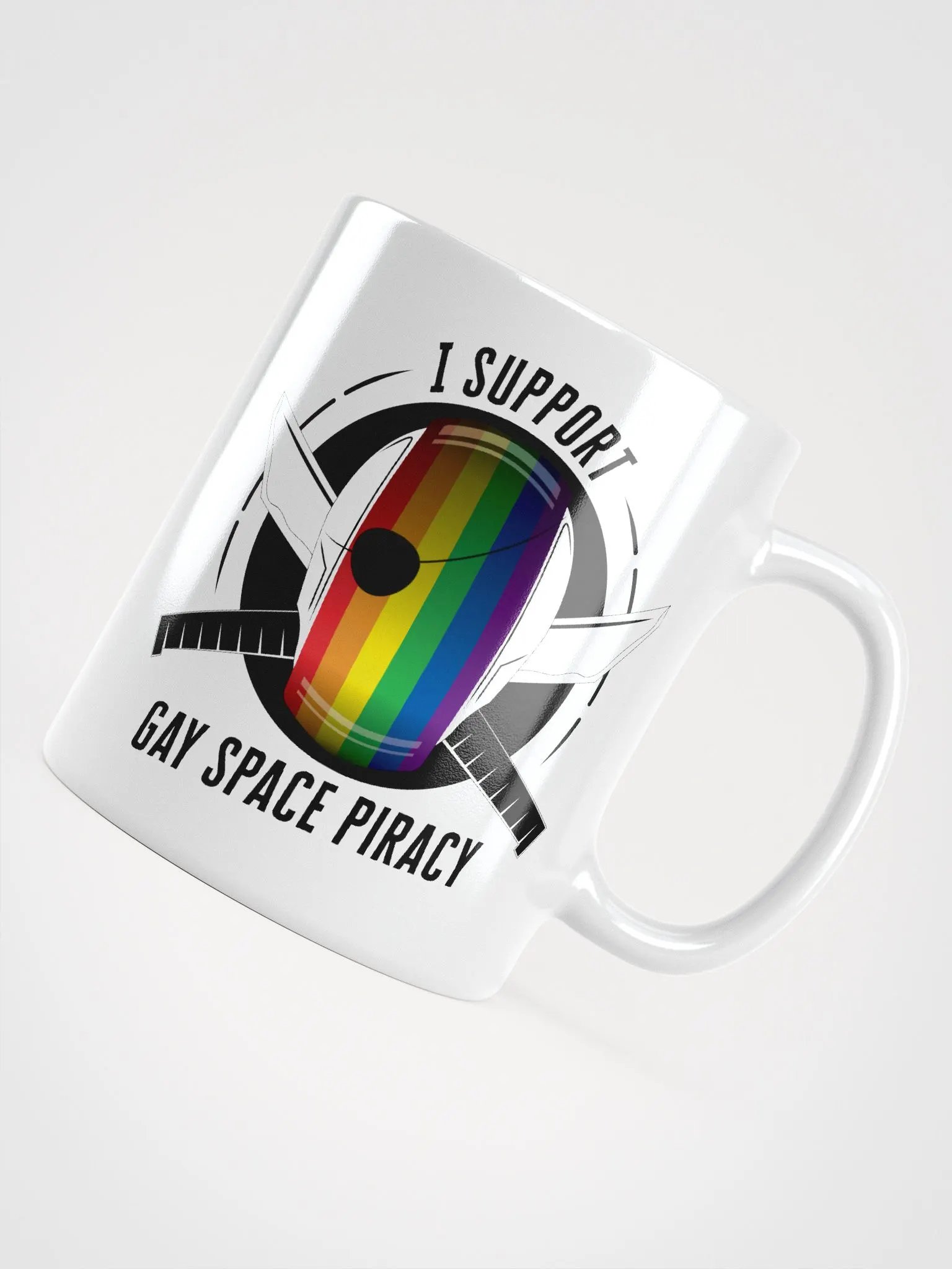 Gay Space Piracy Mug - White (with The Penumbra Podcast logo) product image (4)