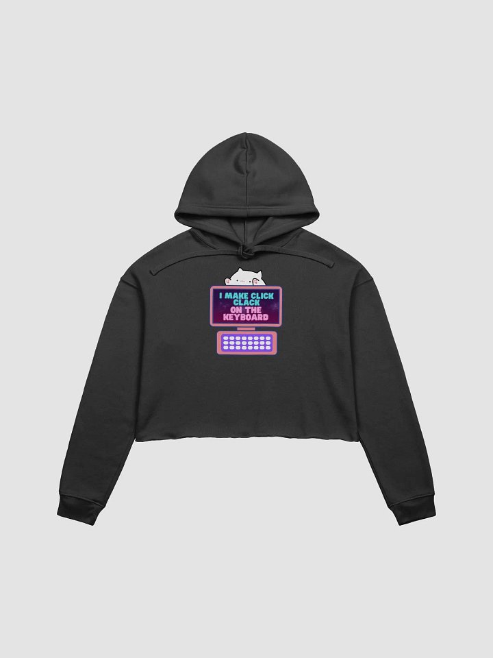 Click Clack Bongo Cat Womens Printed Crop Top Hoodie product image (2)