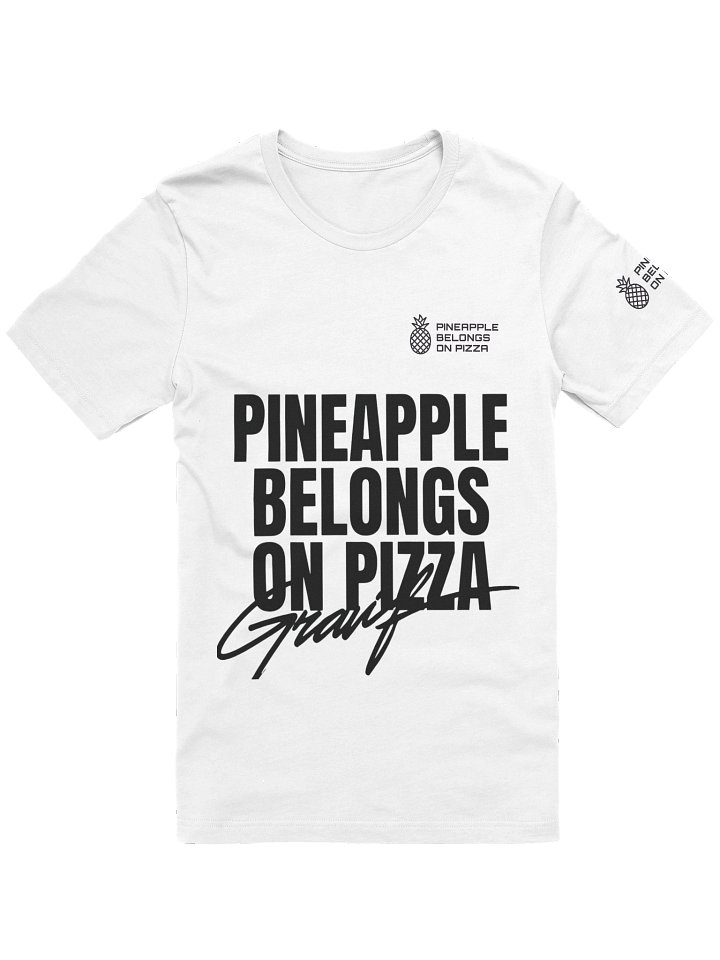 PINEAPPLE BELONGS ON PIZZA — Monochrome Statement Tee by ValerieSkyler product image (1)
