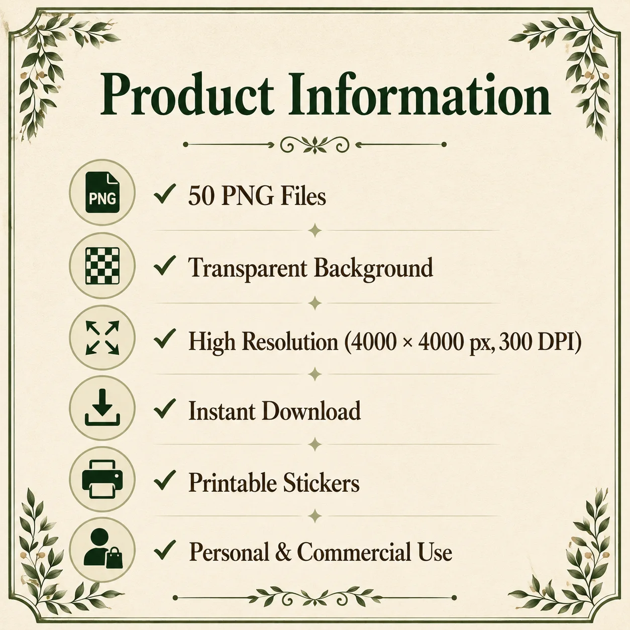 50 Fantasy Forest Stickers – Digital Bundle product image (4)