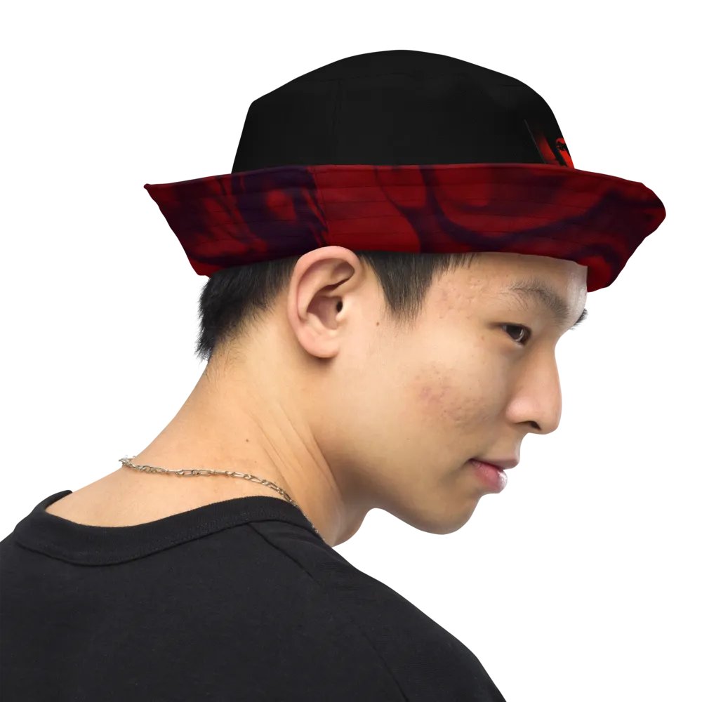 Reversible Black/Blood Paradise Bucket Hat product image (6)