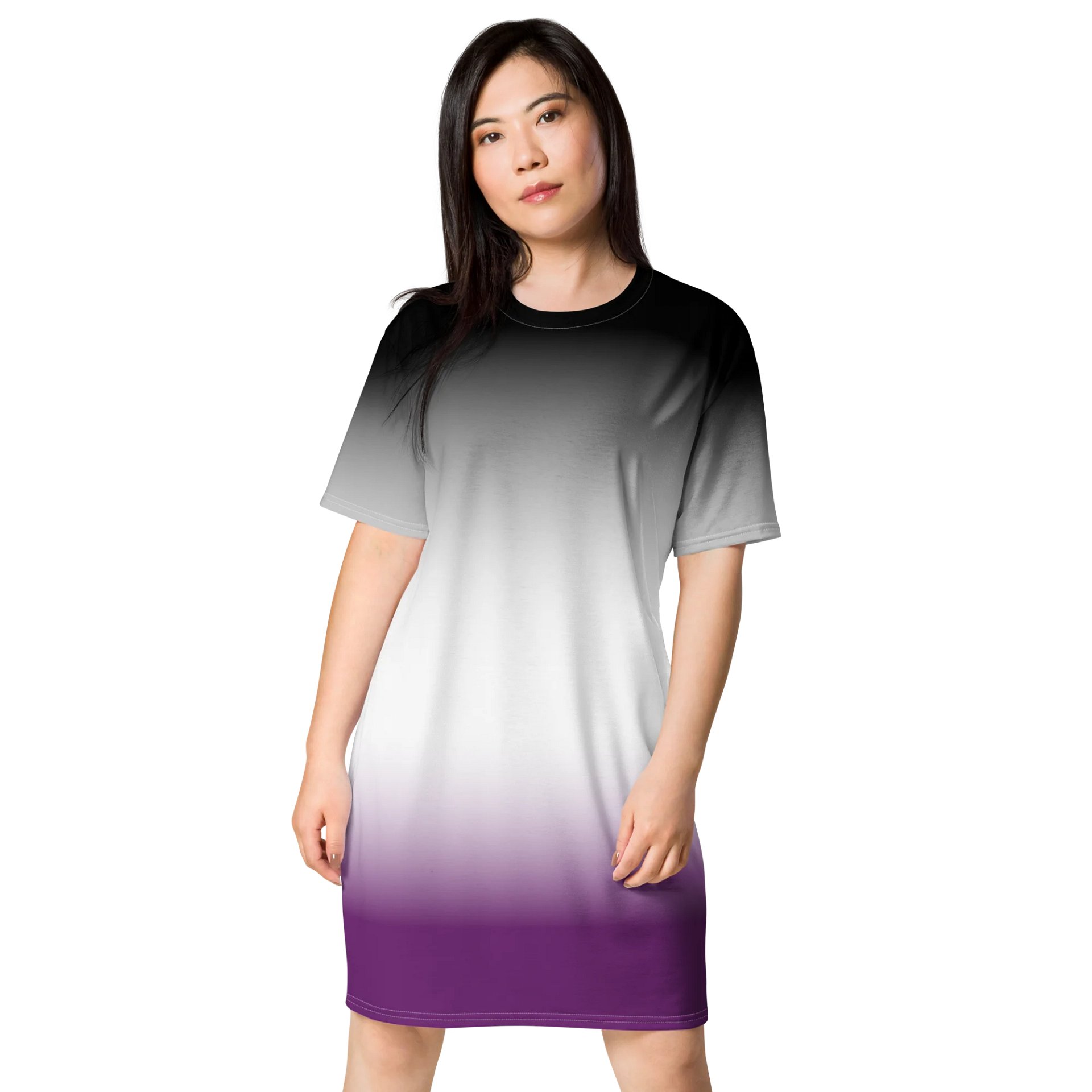 Asexual Pride Gradient T-shirt Dress product image (1)