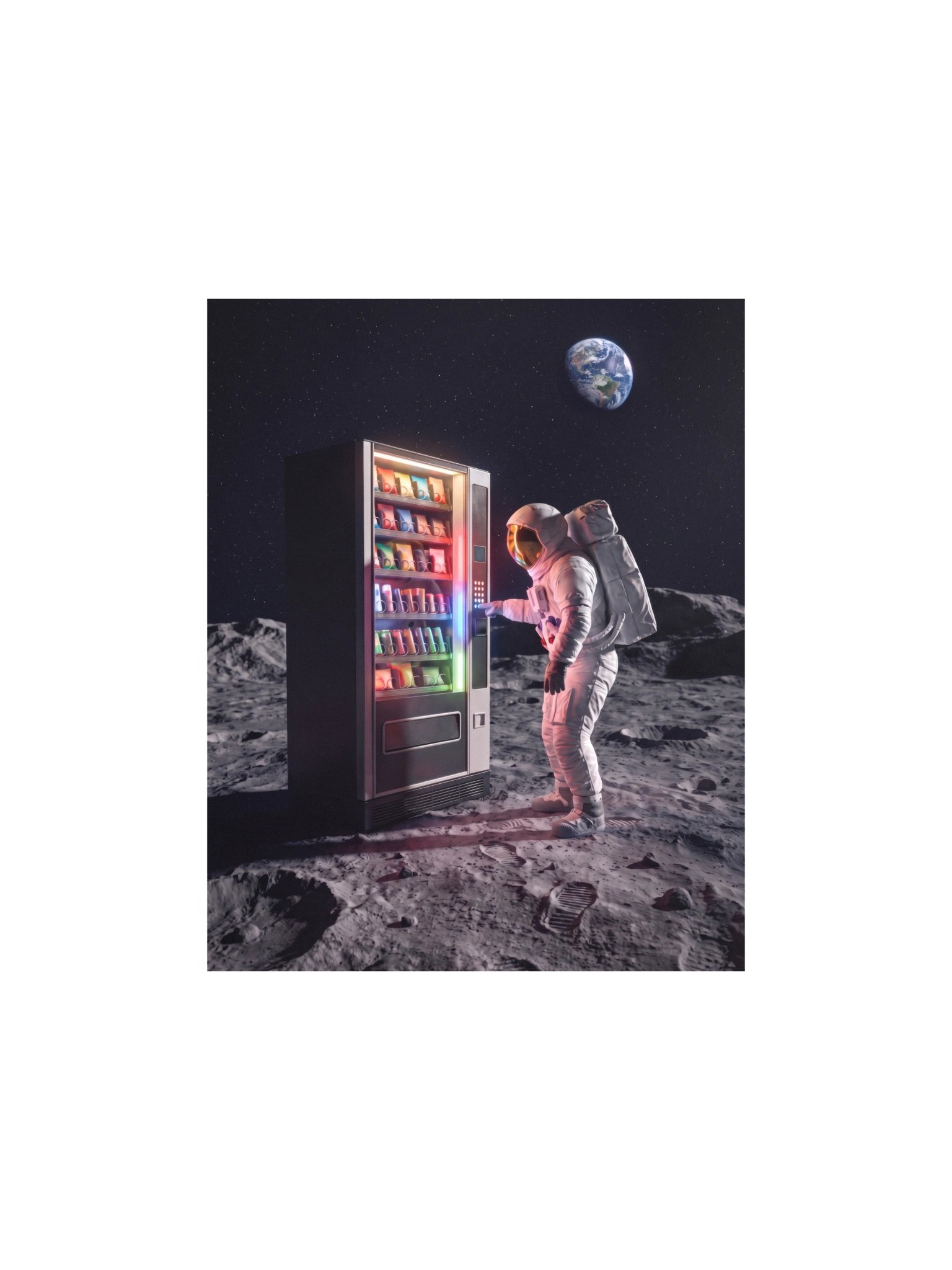Astronaut Vending Machine on the Moon Dreamcore Matte Poster product image (1)