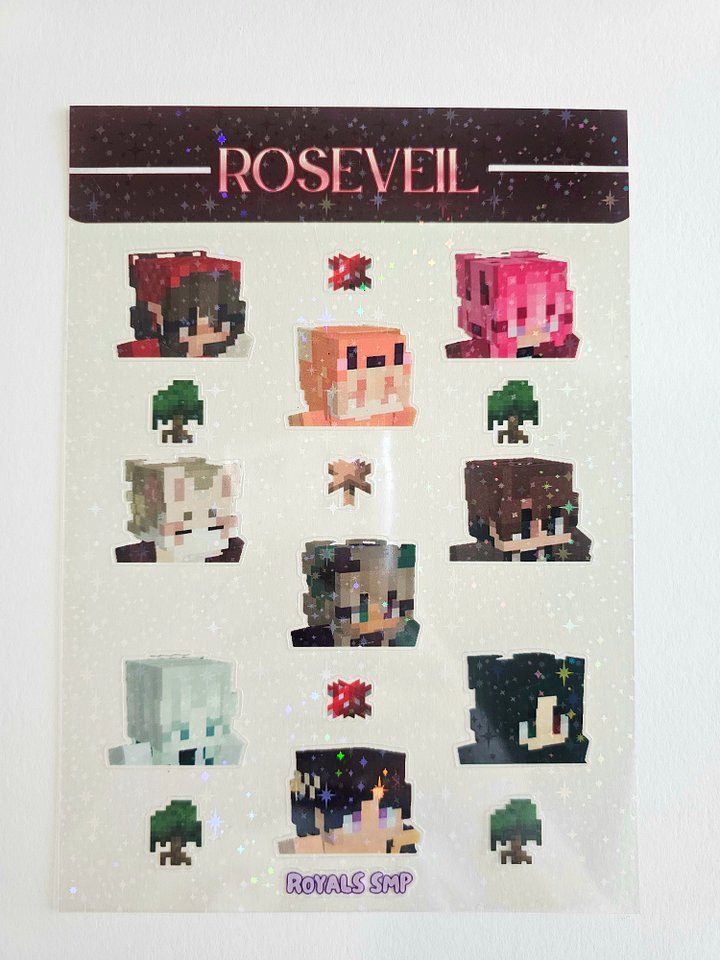Royals SMP Roseveil Sticker Sheet (Holographic) product image (1)